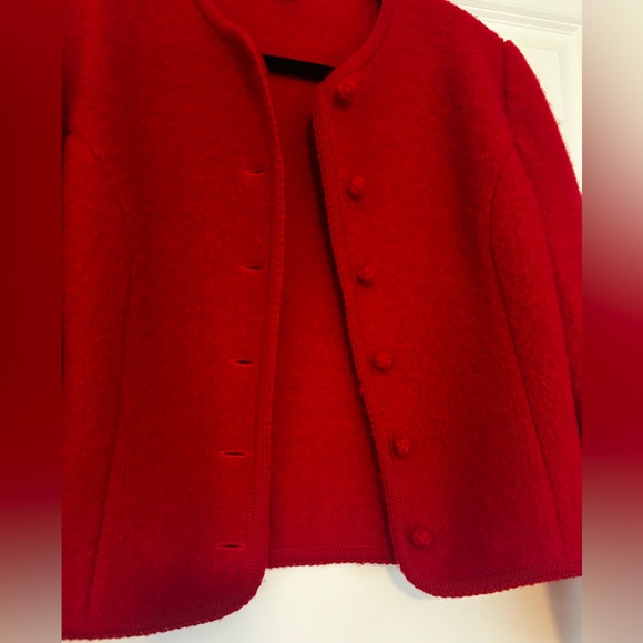 Vintage Lands End Boiled Wool Fitted Jacket - Picture 2 of 6